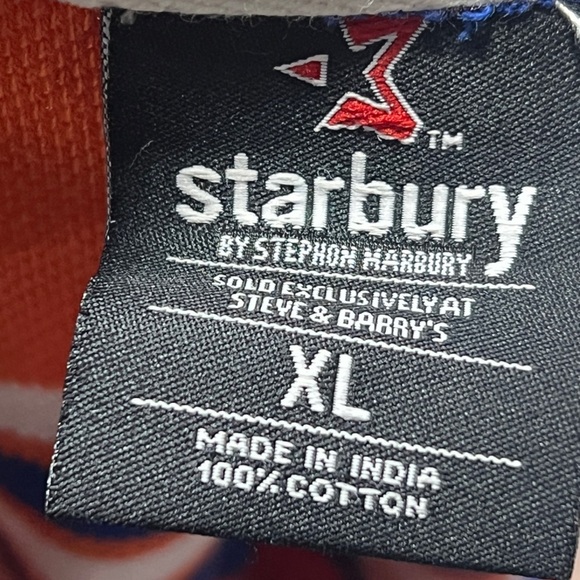 Starbury Steve & Barry's Mens Orange Polo Preppy Basketball Striped Golf Tennis - Picture 4 of 6